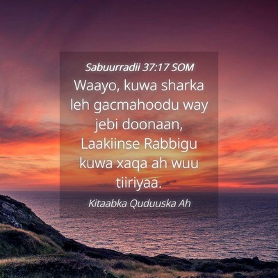 Picture 04 - Sabuurradii 37:17 SOM - Waayo, kuwa sharka leh gacmahoodu way jebi - Bible Verse Picture