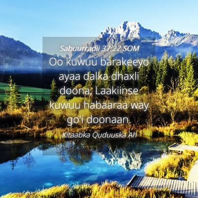 Picture 04 - Sabuurradii 37:22 SOM - Oo kuwuu barakeeyo ayaa dalka dhaxli doona, - Bible Verse Picture