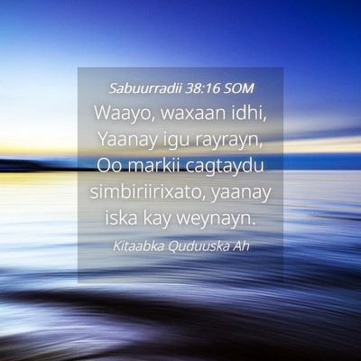 Picture 04 - Sabuurradii 38:16 SOM - Waayo, waxaan idhi, Yaanay igu rayrayn, Oo markii - Bible Verse Picture