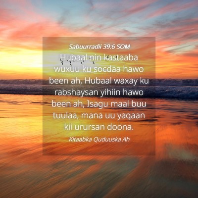 Picture 04 - Sabuurradii 39:6 SOM - Hubaal nin kastaaba wuxuu ku socdaa hawo been ah, - Bible Verse Picture