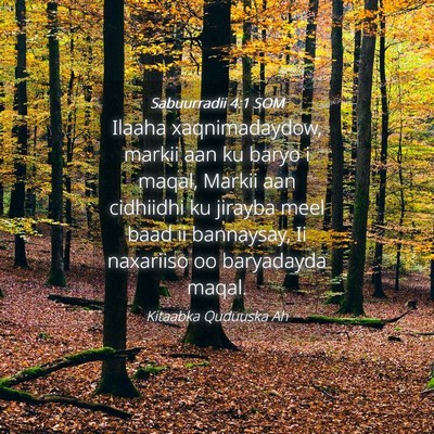 Picture 04 - Sabuurradii 4:1 SOM - Ilaaha xaqnimadaydow, markii aan ku baryo i - Bible Verse Picture