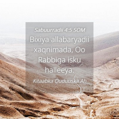 Picture 04 - Sabuurradii 4:5 SOM - Bixiya allabaryadii xaqnimada, Oo Rabbiga isku - Bible Verse Picture