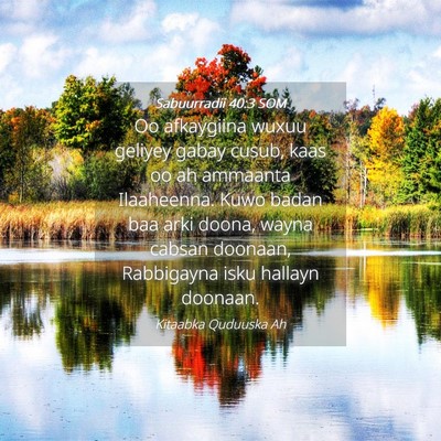 Picture 04 - Sabuurradii 40:3 SOM - Oo afkaygiina wuxuu geliyey gabay cusub, kaas oo - Bible Verse Picture