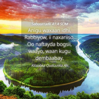 Picture 04 - Sabuurradii 41:4 SOM - Anigu waxaan idhi, Rabbiyow, ii naxariiso, Oo - Bible Verse Picture