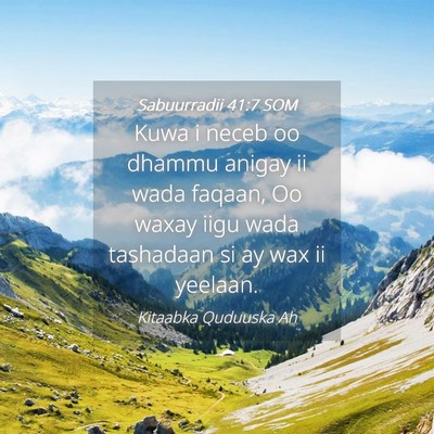Picture 04 - Sabuurradii 41:7 SOM - Kuwa i neceb oo dhammu anigay ii wada faqaan, Oo - Bible Verse Picture