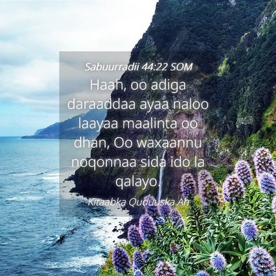 Picture 04 - Sabuurradii 44:22 SOM - Haah, oo adiga daraaddaa ayaa naloo laayaa - Bible Verse Picture