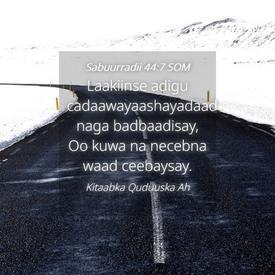Picture 04 - Sabuurradii 44:7 SOM - Laakiinse adigu cadaawayaashayadaad naga - Bible Verse Picture
