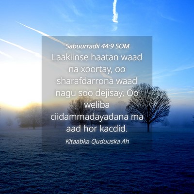 Picture 04 - Sabuurradii 44:9 SOM - Laakiinse haatan waad na xoortay, oo - Bible Verse Picture