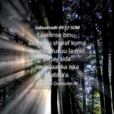Picture 04 - Sabuurradii 49:12 SOM - Laakiinse binu-aadmigu sharaf kuma waaro, Wuxuu - Bible Verse Picture