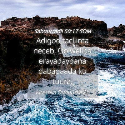 Picture 04 - Sabuurradii 50:17 SOM - Adigoo tacliinta neceb, Oo weliba erayadaydana - Bible Verse Picture