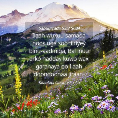 Picture 04 - Sabuurradii 53:2 SOM - Ilaah wuxuu samada hoos uga soo fiiriyey - Bible Verse Picture