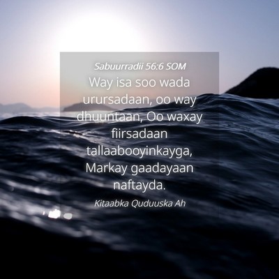 Picture 04 - Sabuurradii 56:6 SOM - Way isa soo wada urursadaan, oo way dhuuntaan, Oo - Bible Verse Picture
