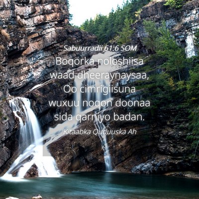 Picture 04 - Sabuurradii 61:6 SOM - Boqorka noloshiisa waad dheeraynaysaa, Oo - Bible Verse Picture