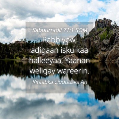 Picture 04 - Sabuurradii 71:1 SOM - Rabbiyow, adigaan isku kaa halleeyaa, Yaanan - Bible Verse Picture