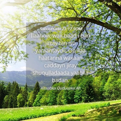Picture 04 - Sabuurradii 71:17 SOM - Ilaahow, wax baad i bari jirtay tan iyo - Bible Verse Picture