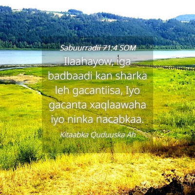 Picture 04 - Sabuurradii 71:4 SOM - Ilaahayow, iga badbaadi kan sharka leh - Bible Verse Picture