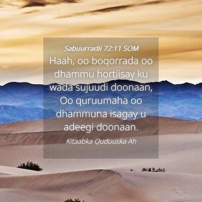 Picture 04 - Sabuurradii 72:11 SOM - Haah, oo boqorrada oo dhammu hortiisay ku wada - Bible Verse Picture