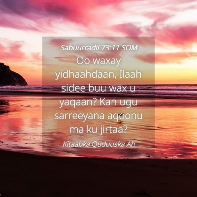 Picture 04 - Sabuurradii 73:11 SOM - Oo waxay yidhaahdaan, Ilaah sidee buu wax u - Bible Verse Picture