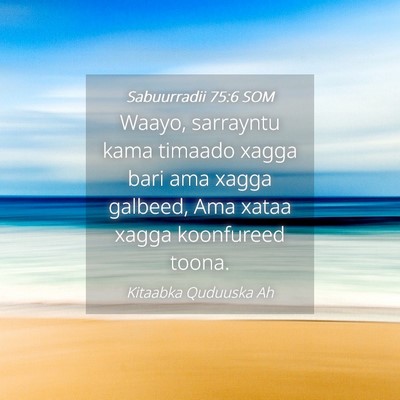 Picture 04 - Sabuurradii 75:6 SOM - Waayo, sarrayntu kama timaado xagga bari ama - Bible Verse Picture