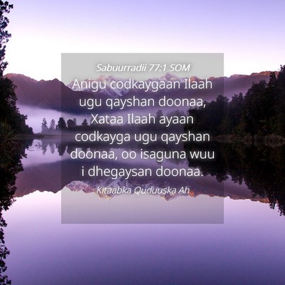 Picture 04 - Sabuurradii 77:1 SOM - Anigu codkaygaan Ilaah ugu qayshan doonaa, Xataa - Bible Verse Picture