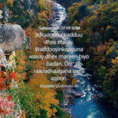 Picture 04 - Sabuurradii 77:19 SOM - Jidkaaguna badduu dhex maray, Waddooyinkaaguna - Bible Verse Picture