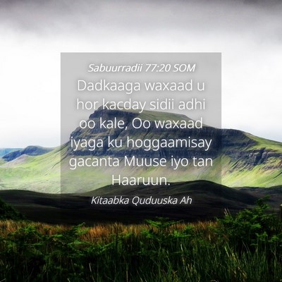 Picture 04 - Sabuurradii 77:20 SOM - Dadkaaga waxaad u hor kacday sidii adhi oo kale, - Bible Verse Picture