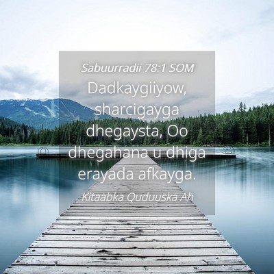 Picture 04 - Sabuurradii 78:1 SOM - Dadkaygiiyow, sharcigayga dhegaysta, Oo dhegahana - Bible Verse Picture