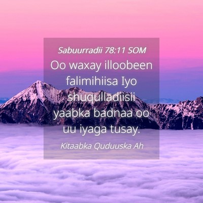Picture 04 - Sabuurradii 78:11 SOM - Oo waxay illoobeen falimihiisa Iyo shuqulladiisii - Bible Verse Picture