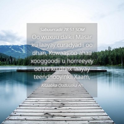 Picture 04 - Sabuurradii 78:51 SOM - Oo wuxuu dalkii Masar ku laayay curadyadii oo - Bible Verse Picture