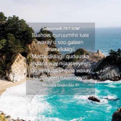 Picture 04 - Sabuurradii 79:1 SOM - Ilaahow, quruumihii kale waxay u soo galeen - Bible Verse Picture