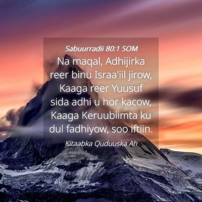 Picture 04 - Sabuurradii 80:1 SOM - Na maqal, Adhijirka reer binu Israa'iil jirow, - Bible Verse Picture