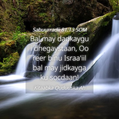 Picture 04 - Sabuurradii 81:13 SOM - Bal may dadkaygu i dhegaystaan, Oo reer binu - Bible Verse Picture