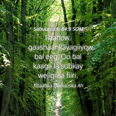Picture 04 - Sabuurradii 84:9 SOM - Ilaahow, gaashaankayagiiyow, bal eeg, Oo bal - Bible Verse Picture