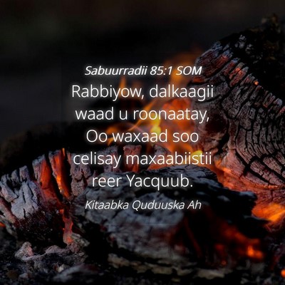 Picture 04 - Sabuurradii 85:1 SOM - Rabbiyow, dalkaagii waad u roonaatay, Oo waxaad - Bible Verse Picture