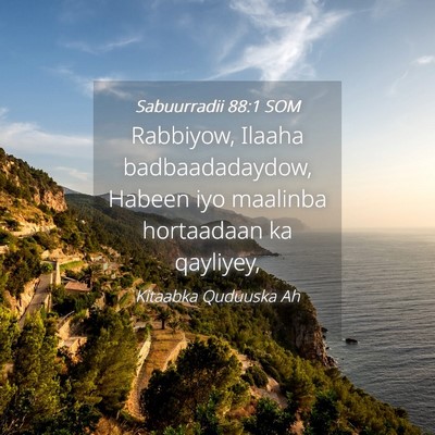 Picture 04 - Sabuurradii 88:1 SOM - Rabbiyow, Ilaaha badbaadadaydow, Habeen iyo - Bible Verse Picture