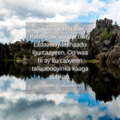 Picture 04 - Sabuurradii 89:51 SOM - Rabbiyow, waana tii ay cadaawayaashaadu igu - Bible Verse Picture
