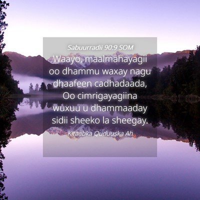 Picture 04 - Sabuurradii 90:9 SOM - Waayo, maalmahayagii oo dhammu waxay nagu - Bible Verse Picture
