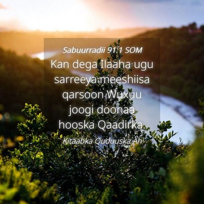 Picture 04 - Sabuurradii 91:1 SOM - Kan dega Ilaaha ugu sarreeya meeshiisa qarsoon - Bible Verse Picture
