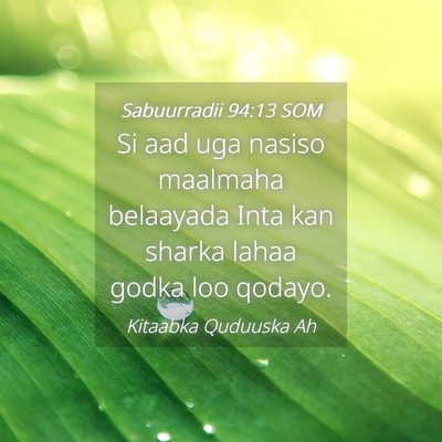 Picture 04 - Sabuurradii 94:13 SOM - Si aad uga nasiso maalmaha belaayada Inta kan - Bible Verse Picture