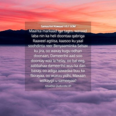 Picture 04 - Samuu'eel Kowaad 10:2 SOM - Maanta markaad iga tagto, waxaad laba nin ka heli - Bible Verse Picture