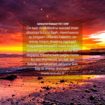 Picture 04 - Samuu'eel Kowaad 10:5 SOM - Oo taas dabadeedna waxaad iman doontaa buurta - Bible Verse Picture