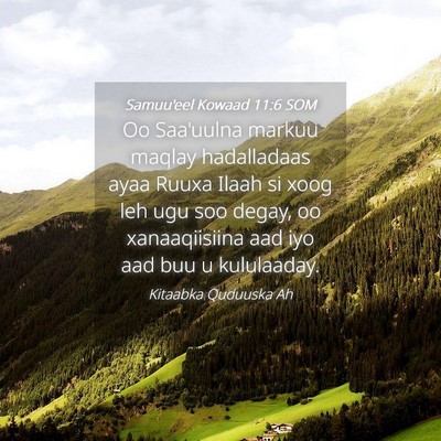 Picture 04 - Samuu'eel Kowaad 11:6 SOM - Oo Saa'uulna markuu maqlay hadalladaas ayaa Ruuxa - Bible Verse Picture