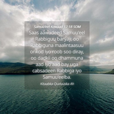 Picture 04 - Samuu'eel Kowaad 12:18 SOM - Saas aawadeed Samuu'eel Rabbiguu baryay, oo - Bible Verse Picture