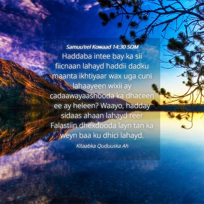 Picture 04 - Samuu'eel Kowaad 14:30 SOM - Haddaba intee bay ka sii fiicnaan lahayd haddii - Bible Verse Picture