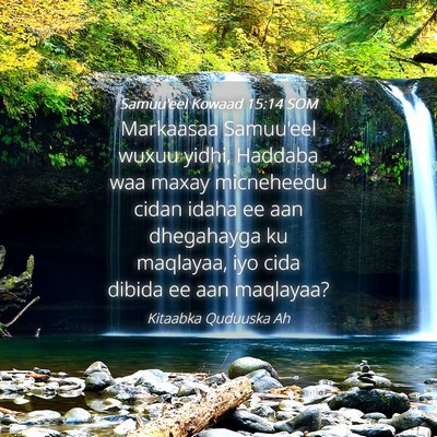 Picture 04 - Samuu'eel Kowaad 15:14 SOM - Markaasaa Samuu'eel wuxuu yidhi, Haddaba waa - Bible Verse Picture