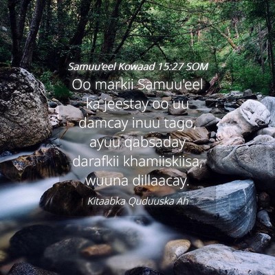 Picture 04 - Samuu'eel Kowaad 15:27 SOM - Oo markii Samuu'eel ka jeestay oo uu damcay inuu - Bible Verse Picture