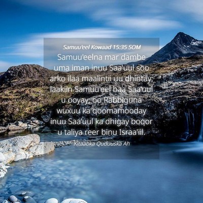 Picture 04 - Samuu'eel Kowaad 15:35 SOM - Samuu'eelna mar dambe uma iman inuu Saa'uul soo - Bible Verse Picture