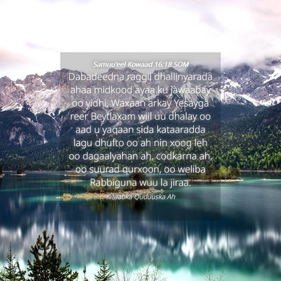 Picture 04 - Samuu'eel Kowaad 16:18 SOM - Dabadeedna raggii dhallinyarada ahaa midkood ayaa - Bible Verse Picture