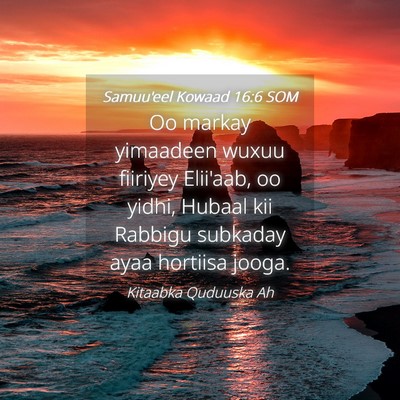 Picture 04 - Samuu'eel Kowaad 16:6 SOM - Oo markay yimaadeen wuxuu fiiriyey Elii'aab, oo - Bible Verse Picture