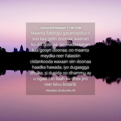 Picture 04 - Samuu'eel Kowaad 17:46 SOM - Maanta Rabbigu gacantayduu ii soo kaa gelin - Bible Verse Picture